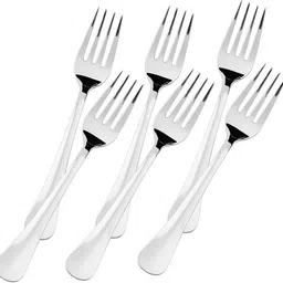 nurior Stainless Steel Fork Set of 6 Pcs for Kitchen and Dining Table Shiny Handle Disposable Stainless Steel Table Spoon Set-picture-15