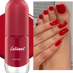 latixmat Ultra-Glossy Shine, Long-Lasting & Chip-Resistant Hot Red Nail Paint Hot Red-picture-15