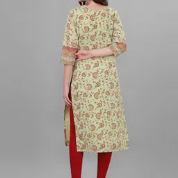 WEAVLLITE Ethnic Motifs Printed Pure Cotton Kurta image 4