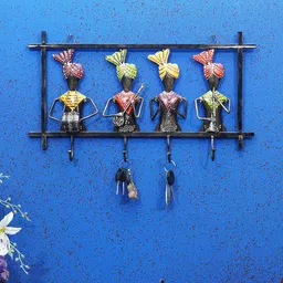 craft tree Purple Musician Handpainted Hanger Set Of 4 Key Holder image 1