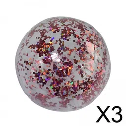 calandis CALANDIS® 3xInflatable Beach Ball Funny Swimming Pool Toy for Kids Birthday Party Supplies 40cm Gold | Exercise Balls | Fitness Equipment & Gear image 2