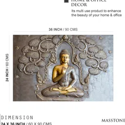 masstone Gold Buddha Sparkle Coated Self Adhesive Wallpaper Without Frame Digital Reprint 24 inch x 36 inch Painting image 3
