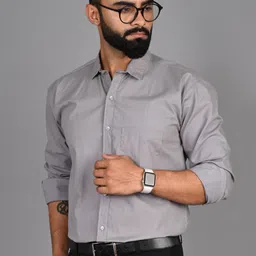 fubar Men Slim Fit Solid Spread Collar Formal Shirt image 5