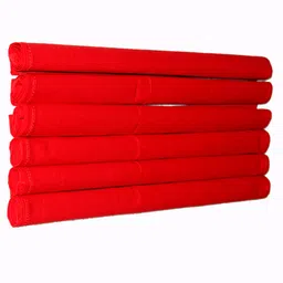 KETKAR Pure Cotton Hanky/Rumal For Men and Boys (Red, Pack Of 6 Pc) ["Red"] Handkerchief image 3