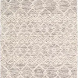 Off White Geometrical Wool 8 ft x 10 ft Hand Woven Carpet by Surya Living image 3