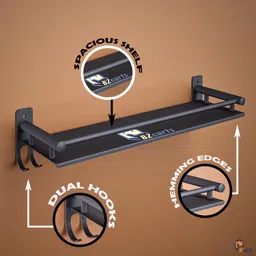 bzcarts by bzcarts Black S.S. 304 Bathroom Stand | Bathroom Accessories | Towel Hanger for Bathroom Black Towel Holder image 4