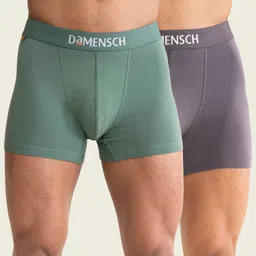 damensch Pack of 2 Combed Cotton Stretch Anti-Bacterial Solid Men Trunk-picture-16
