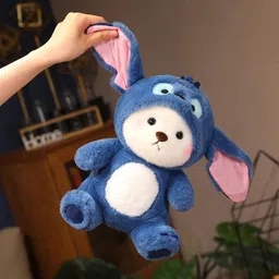 snuglystuff Lena Stitch Teddy Bear Stuffed Soft Toys For Girl, Gift, Kids, Plush,Hoodie Bear- 25 cm-picture-29