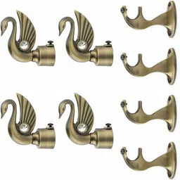 grivan Gold Rod Rail Bracket, Curtain Knobs, Curtain Hooks Metal-picture-17