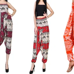 fusfus Printed Rayon, Cotton Women Harem Pants-picture-33