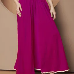zwerlon Women Relaxed Pink Polyester Trousers image 3