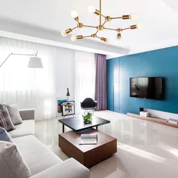 prop it up 8 Lamp E27 Modern Style Brass Finish Mid Century Semi Flush Mount Type Sputnik Chandelier Ceiling Lamp image 3