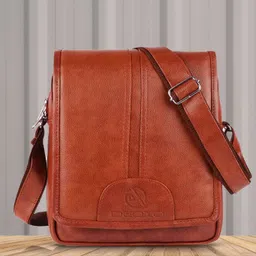 deoxo Tan Men & Women Sling Bag Men Sling Bag PU Synthetic Leather Men's Sling Bag Cross Body Travel-picture-15