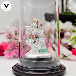 the velvet box Krishna Radha 999 Silver Idol Decorative Showpiece-8.5 cm image 4