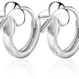 Silver Shoppee Sterling Silver Earrings for Baby Girls, Girls and Women (SSER1493) Sterling Silver Huggie Earring image 1