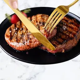 oicia Gold Dinner Knife, Butter Spreader Knives, Food Knives, Knives for Steak Meat Stainless Steel Steak Knife Set image 4