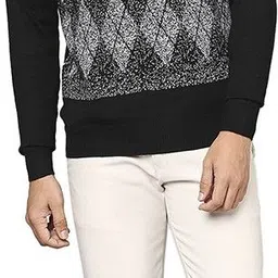 raymond Men Argyle V Neck Black Sweater image 5