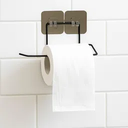 havnora by _ HKWB011025FKP14 Black powder coated MS holder, Golden color self adhesive clamps Towel Holder image 4