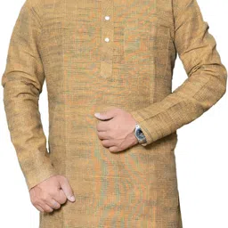 voniry Men Self Design Cotton Blend Straight Kurta image 2