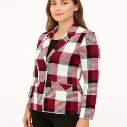 naida Women Checkered, Printed Single Breasted Casual, Festive, Formal, Party, Sports, Wedding, Lounge Wear Blazer-picture-14