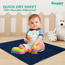 bumpers Polycotton Baby Bed Protecting Mat (Dark Blue, XX-Large) image 3