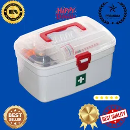 evara international Rectangular Medicine Box, Medical Box, First aid Box,Multi Purpose Box_K5 First Aid Kit image 1