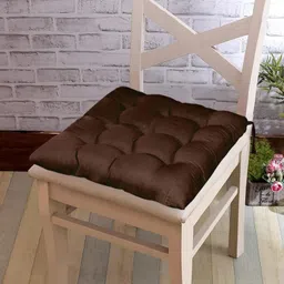 livspacey Microfibre Chair Pad Pack of 4 Solid Soft Square Seat Chair Pad for Home, Office & Car | 40x40 cm image 4