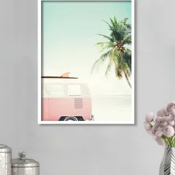 art street White Canvas Framed People and Places Art Print image 1