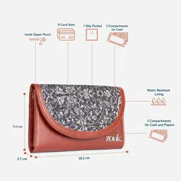 zouk Women Casual Black Jute Wallet image 5