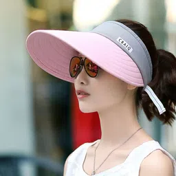 AlexVyan Sun Visor Cap 5.5" Wide Brim Summer Cap UV Protection Breathable Beach Sun Hat image 3
