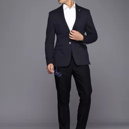 raymond Men Solid Single Breasted Formal Blazer image 4