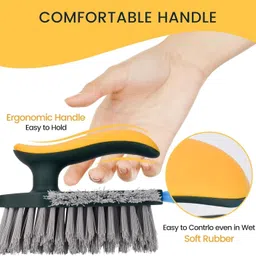 rhhg ecom 4 in 1 Tile Grout Cleaner Scrub Brush for Clean Floor, Corner, Window, Sink Plastic Wet and Dry Brush image 3