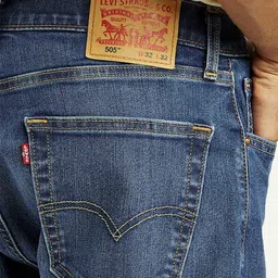 levi's 505 Men Straight Fit Mid Rise Blue Jeans image 5