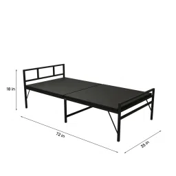 sahni industries Metal Folding Bed In Black Colour image 2