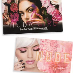 huda girl Beauty Nude Edition 18 Color Eyeshadow and Rose Gold Edition 18 Color Matte and Shiny Pigmented Beauty Eyeshadow Palette Combo Pack 20 g image 3