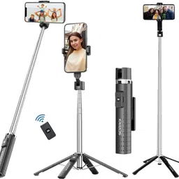 Kratos Selfie Stick with Tripod Stand, Extendable 102 Cms Long Selfie Stick Bluetooth Selfie Stick-image-1