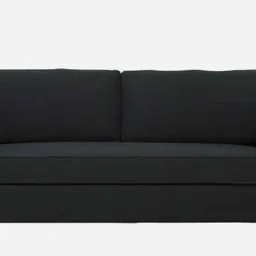 woodsworth from pepperfry Miranda Chenille Fabric 3 Seater Sofa In Charcoal Grey Colour image 5