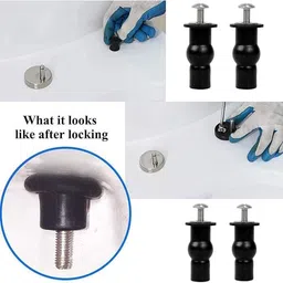 nalkaar Top Fix Toilet Seat Cover Hinges With Rubber Bush And Bracket Type Clamp Fit Toilet Seat Lid Lock image 5