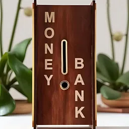 drova Wooden Money/Piggy Bank Box for Kids, Savings Box (1,00,000) Coin Bank Coin Bank image 2