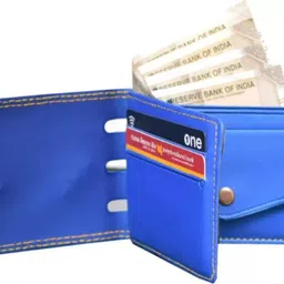 superfashion Men Casual, Formal Blue Artificial Leather Wallet image 3