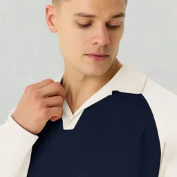 jump cuts Men Full Sleeve Color Block Sweatshirt image 3