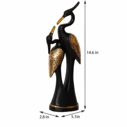 ecraftindia Loving Swan Couple Polyresin Figurine image 3