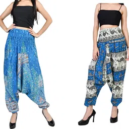fusfus Printed Rayon, Cotton Women Harem Pants-picture-19