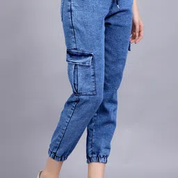 selvo Women Jogger Fit Mid Rise Blue Jeans-picture-11