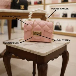 onsb Pink Women Sling Bag Pink Lock bag image 3