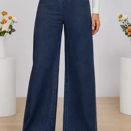 kashian Women Boyfriend High Rise Dark Blue Jeans-picture-48