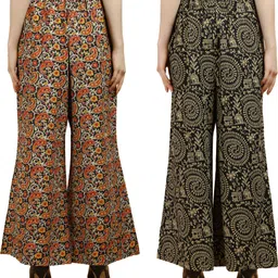 krishiv Pack of 2 Women Flared Multicolor Pure Cotton Trousers image 2
