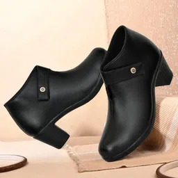 MOVE-EDGE Synthetic Women’s Heel Boots Trendy, Lightweight & Comfortable Fit Boots For Women image 1