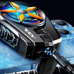 Eci Sl-09 Mobile Phone Cooler- Portable 2 Gear -Blue Backlight -LED Temperature 1 Fan Cooling Pad image 3