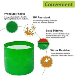 redwud 250 GSM HDPE Gardening Grow Bag for Plants Vegetable(18" X 18")(Pack of 3) Grow Bag image 3